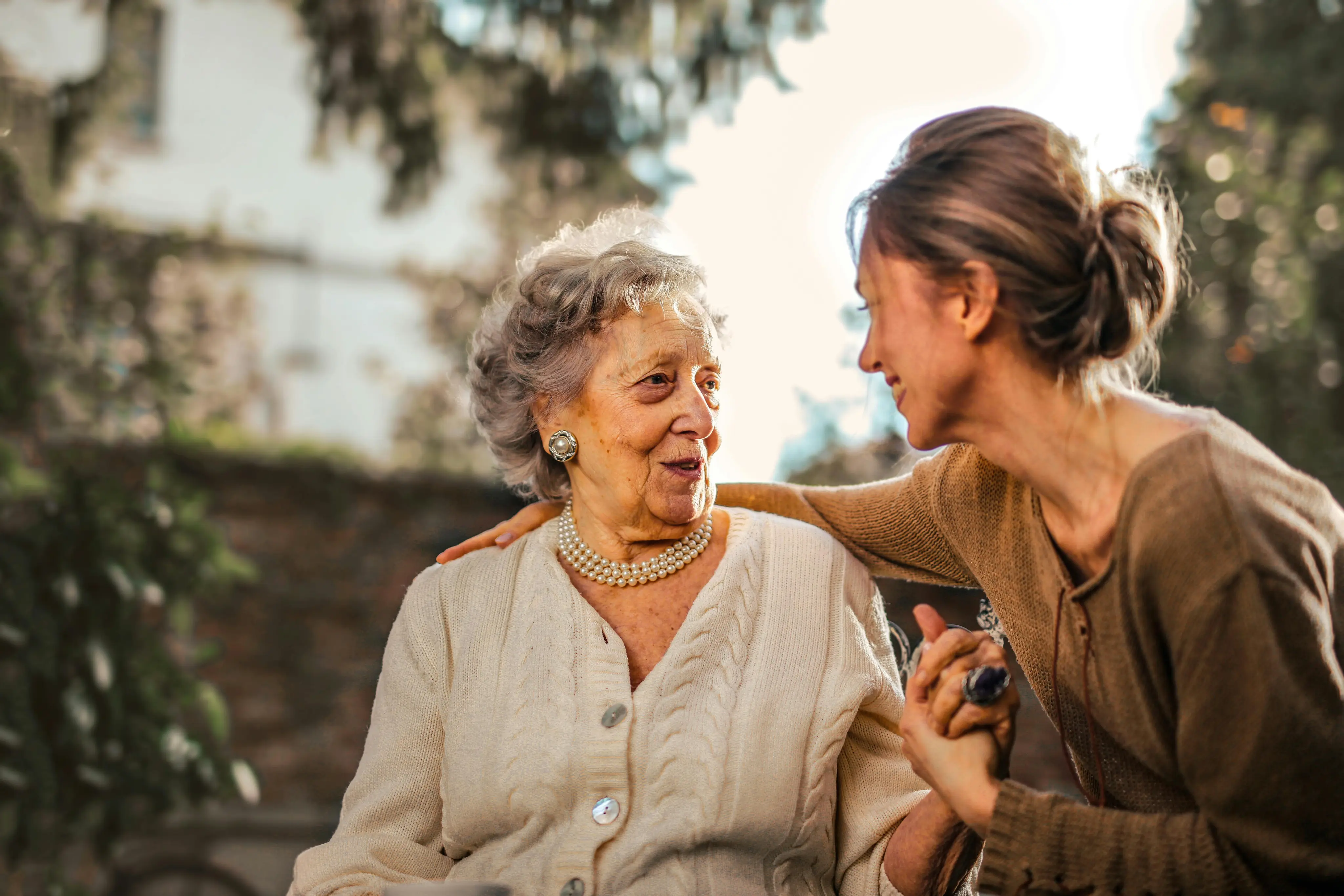 Elderly woman smiling